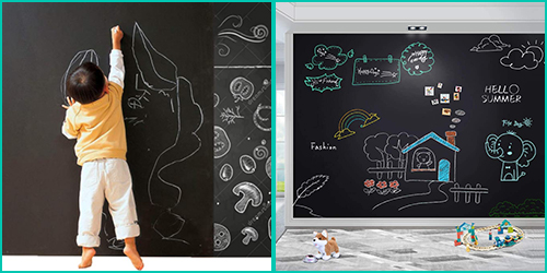 Magnetic chalkboard wallpaper