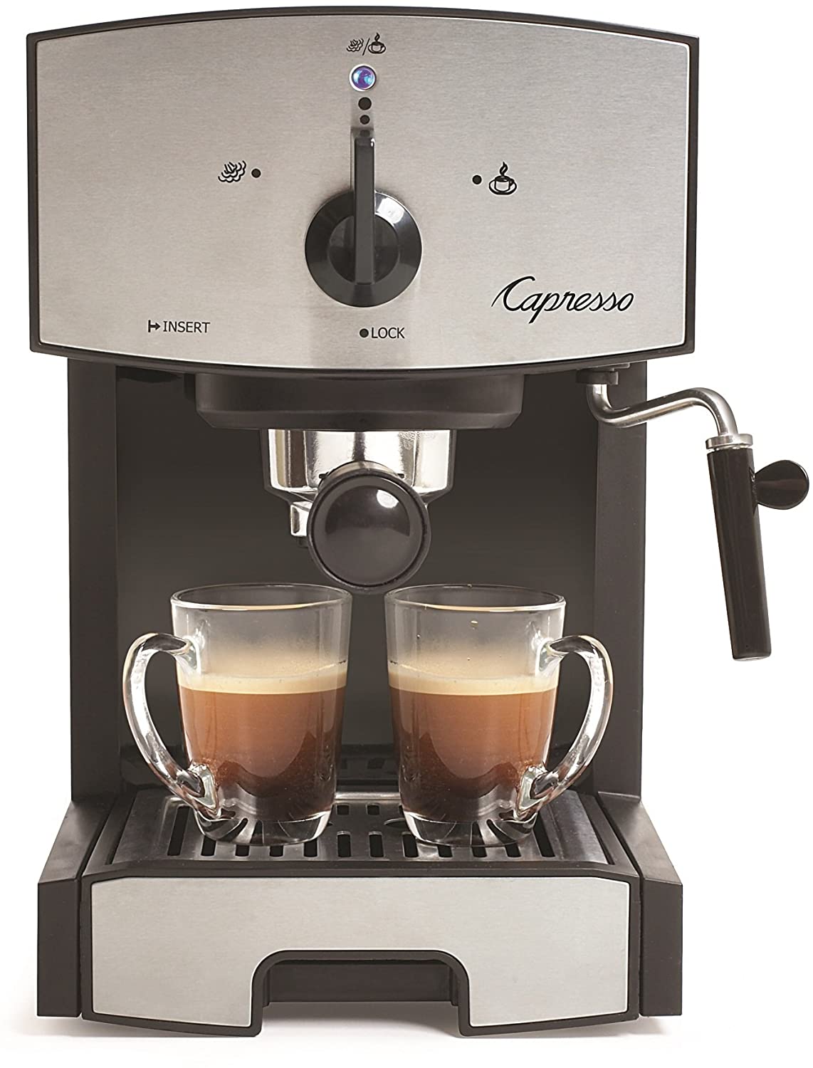 Capresso 117.05 Stainless Steel Pump Espresso and Cappuccino Machine EC50, Black/Stainless